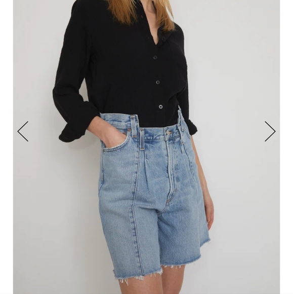 Agolde Pants - Agolde pieced angle shorts.